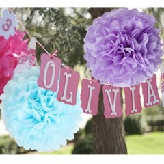 Blue Paper Flowers Tissue Pom Poms Ball Party Home Outdoor Wedding Decor 25 Pcs