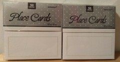 100 Count Fold Table Place Cards Seating Wedding Guests White with Silver New