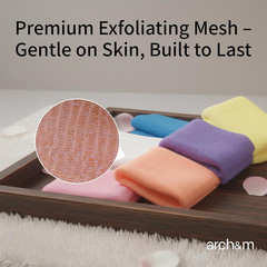 Exfoliating Washcloth & Shower Body Scrubber, 3 Pack | Japanese Washcloth, Korea