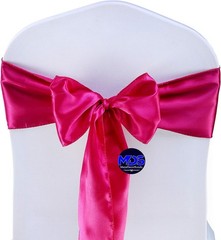 Magenta Satin Chair Bows 10 PCS – Reusable Sashes for Weddings & Celebrations