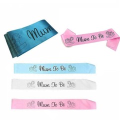 Party sash Pink SHOWER SASH MUM SHOWER Boy Girl White SASH Baby simple color