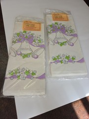 2 Vintage Party Table Covers Wedding Bells Chapel Retro 80s Bridal Paper Art