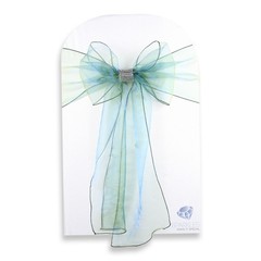 10 pcs Organza Chair Cover Bow Sash 108″x8″ – Hunter Green – w/ Bow Covers tz