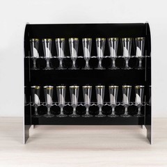 BLACK 25″ Foam 2-Tier Wine Glass Rack Champagne Flute HOLDER STAND Events
