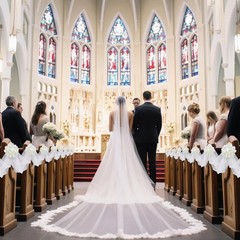 34 Pcs Church Pew Wedding Decorations White Fabric Tulle Silk Hydrangea Pew C…