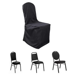 100 BLACK Polyester BANQUET CHAIR COVERS Wedding Ceremony Supplies Event Décor
