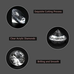 1000 Pcs Clear Acrylic Diamond Gems – Faux Table Scatter Decorations for Events,