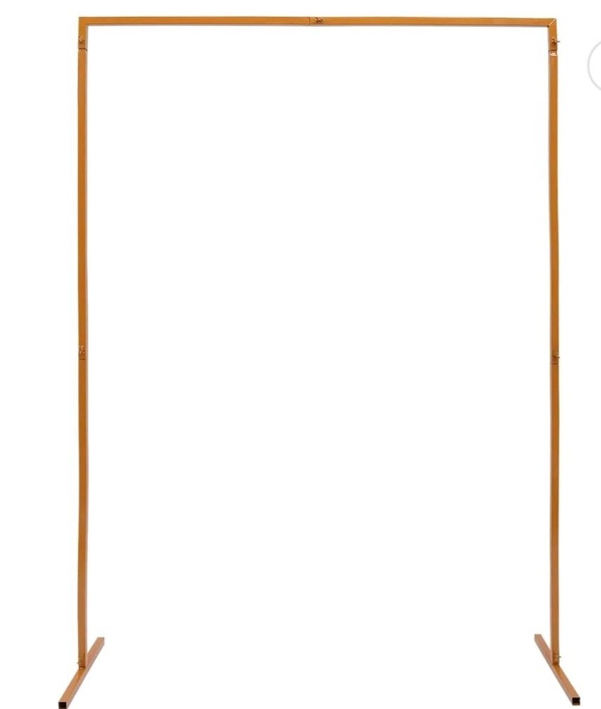 Square Wedding Arch, Gold Metal Framework Heavy Duty Backdrop Stand Garden