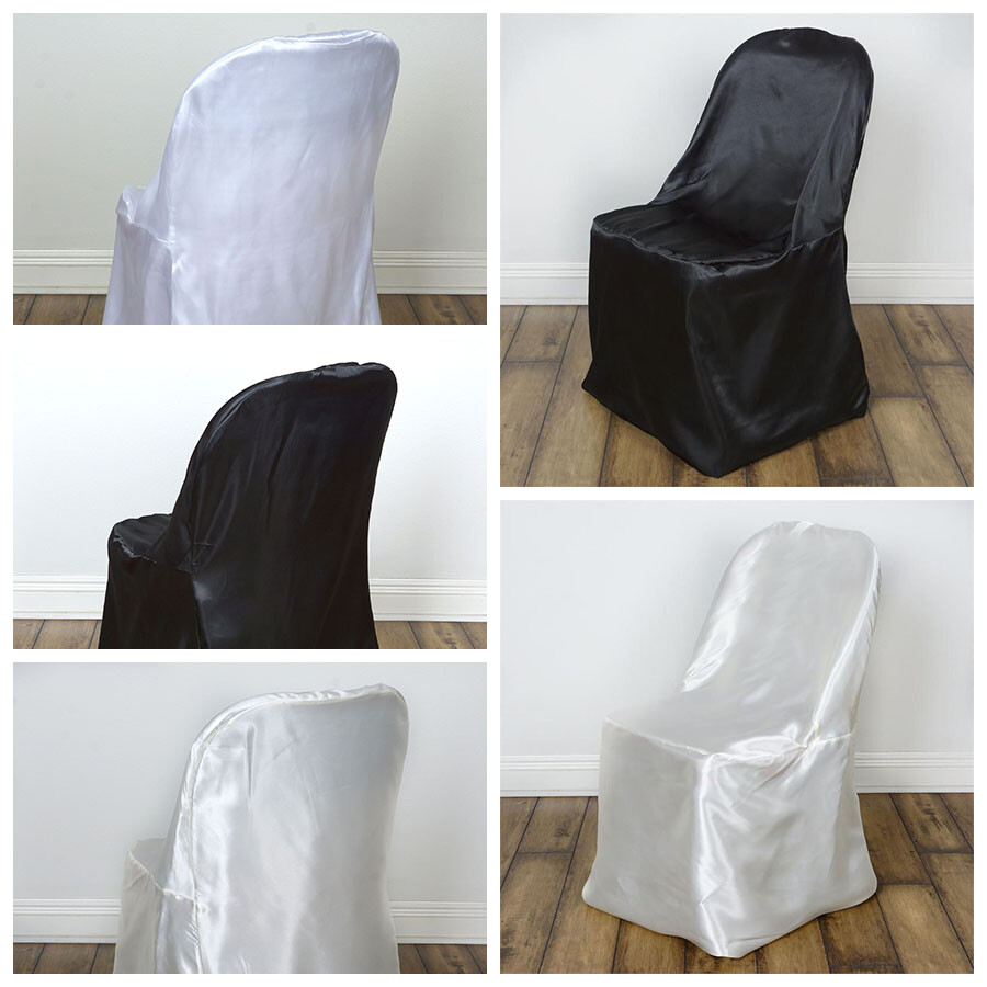10 pcs Satin Folding CHAIR COVERS Wedding Catering Party Supplies Event Banquet