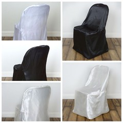 10 pcs Satin Folding CHAIR COVERS Wedding Catering Party Supplies Event Banquet