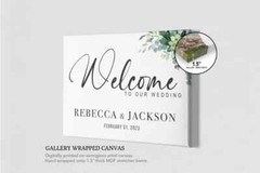 Custom Wedding Welcome Sign Green Flores Flower Outdoor Indoor Sign For Gift
