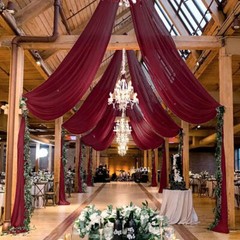 White Wedding Dress Ceiling Drapes Roof Canopy Decor Drap Fabric Chiffon Curtain