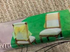 New 6 Brown & 6 Used Brown Organza Chair Bows (9 Inches by 10 Feet)