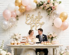 Bride to Be Wooden Sign for Backdrop- DIY Engagement Party Decorations White