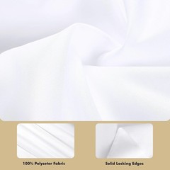 White Tablecloth Rectangle 60 x 102 Inch 2 Pack 6ft Polyester Fabric for Table