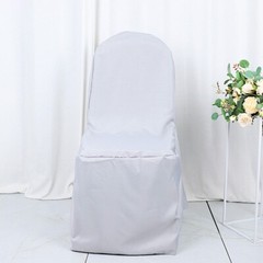 25 Silver POLYESTER BANQUET CHAIR COVERS Wedding Reception Party Decorations