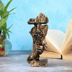 Abstract Thinking Man Face Statue – Polyresin Modern Art Decor Showpiece