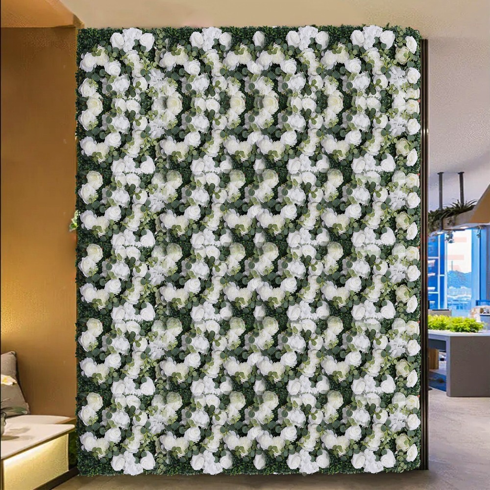 24″ X 16″ Artificial flower panels Floral Backdrop Silk Rose Wall Home Decor NEW