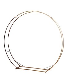 GOLD 8 feet Metal Double Hoop BACKDROP STAND Wedding Arch Party Events Supplies