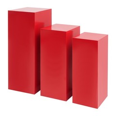 Red Metal Display Pedestal Stands Metal Pedestal Stands 3PCs Square Stands Set
