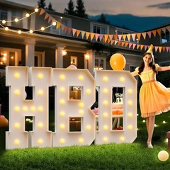 imprsv 4FT Light Up Letters for Birthday Party & Wedding Decor – Large Marque…