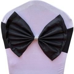 10 PCS Fan-shaped Bow Chair Sashes Elastic Cover Banquet Party Decor