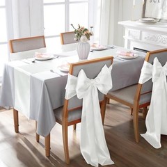 2 Pack Table Runners 12 x 108 Inch, Rectangular Smooth Satin Silk 2Pack White