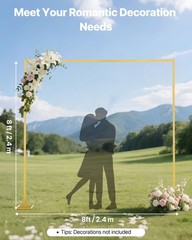 VEVOR Arch Backdrop Stand Square Metal Arch 8 ft x 8 ft for Wedding Party Decor