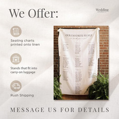 Modern Fabric Wedding Welcome Sign Custom Linen Ceremony Sign Decor