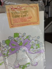 2 Vintage Party Table Covers Wedding Bells Chapel Retro 80s Bridal Paper Art