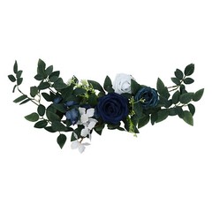 Blue Artificial Flower Arrangement Ribbons For Wedding Chair Back Decor Pack 6x