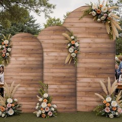 en Arch Backdrop Cover Set of 3, 7.2ft 6.6ft 6ft Vintage 6FT,6.6FT,7.2FT Wood