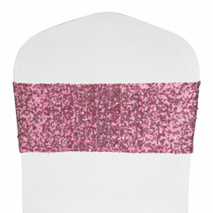 10/25/50/100Pcs Spandex Stretch Sequin Chair Sashes Bow Band Wedding Party Decor