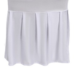 30Pc White Stretch Chair Covers Ruffled Skirt Polyester Spandex Fit 16-22 In