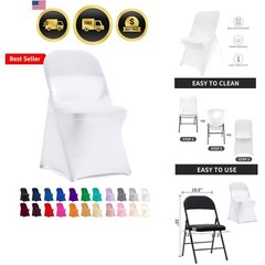 Stretch Spandex Folding Chair Cover for Wedding Party Dining Banquet Event Wh…