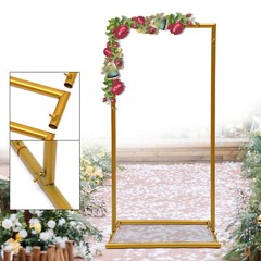 Wedding Square Archway Backdrop Stand Metal Arch Frame Flower Balloon Decor Gold