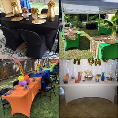 Spandex 4ft Waterproof Table Cover for Party,Wedding, Banquet, and Events(Whi…