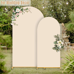 Arch Cover Set 7.2Ft,6Ft,Arch Backdrop Cover Wedding Spandex Fitted round Top Ch