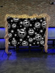 Cholo Theme Backdrop Early 2000s Background 7x5FT Black Glitter Old School Ph…