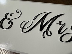 Mr & Mrs Metal Home Wedding Wall Hanging Sign 16x 5.5