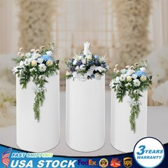 3 Piece Round Cylinder Pedestal Stands For Party Wedding Party Display Decor