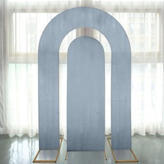 2 DUSTY BLUE Fitted Spandex Open Arch Double Sided Backdrop STAND COVERS Party