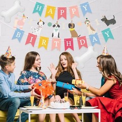 6PCS Dog Bone Balloon, White Aluminum Mylar Foil Pet-Themed Balloons, Perfect…