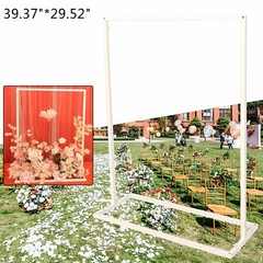 1×0.75M Wedding Arch Backdrop Metal Stand Flowers Balloons Frame Party For Decor