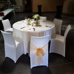 50 Wedding Organza Champagne Chair Sashes Bows 7×108 inches Sheer Chiffon