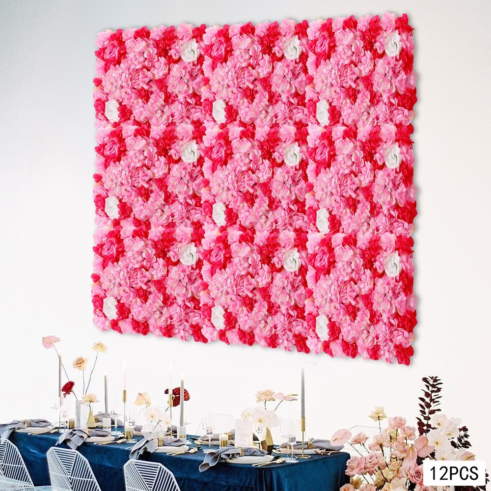12* Artificial Fake Flower Velvet Hydrangea Wall Panel Banquet For Wedding Party