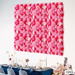 12* Artificial Fake Flower Velvet Hydrangea Wall Panel Banquet For Wedding Party