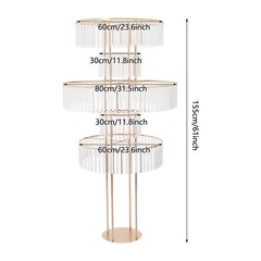 2 PCS 5-Tier Wedding Flower Stand, Gold Iron Acrylic Display Rack, Party Decor