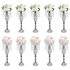 10PCS Crystal Stands Wedding Table Centerpieces Flower Racks 21.7inch Tall New