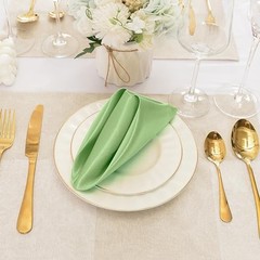 50 Pieces Satin Napkins, 17″ x 17″ Square 17″ x 17″ (Set of 50) Sage Green